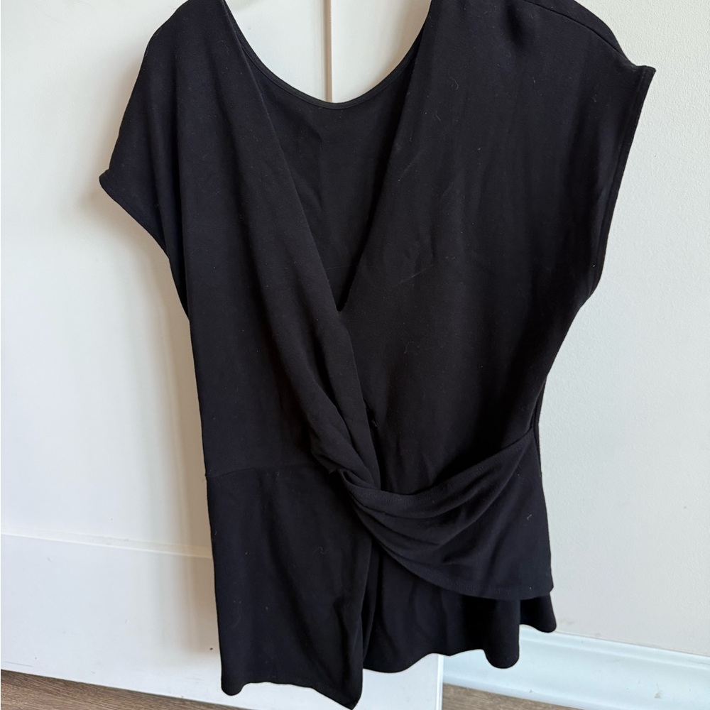 Gibson Black Draped Blouse